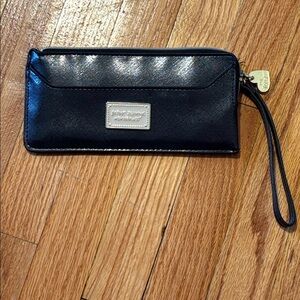Chic Betsey Johnson Black Wristlet Mini Clutch W/ Silver Accents Trim NWOT